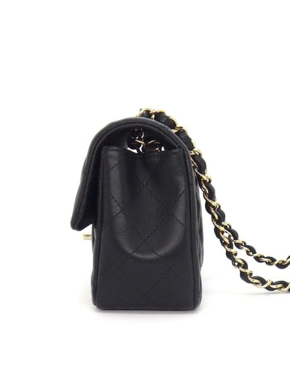 Chanel Shoulder Bag Quilted 20 Mini Classic Onwards Black Lambskin